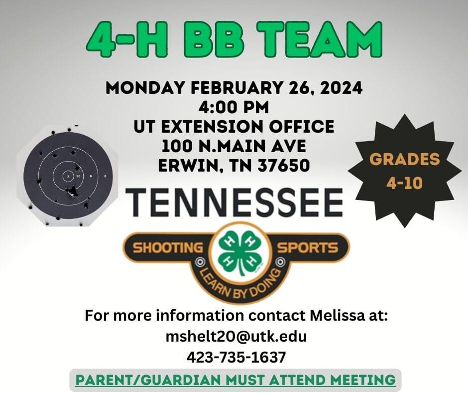 4-H BB Team Meeting Information
